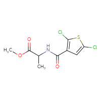 Chemical structure of methyl 2-[(2,5-dichlorothiophen-3-yl)formamido]propanoate - CSSB00014315864