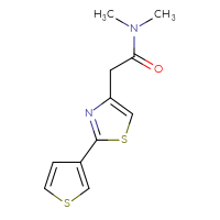 Chemical structure of N,N-dimethyl-2-[2-(thiophen-3-yl)-1,3-thiazol-4-yl]acetamide - CSSB00000279469