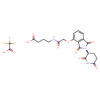 Chemical structure of 4-[2-({2-[(3S)-2,6-dioxopiperidin-3-yl]-1,3-dioxo-2,3-dihydro-1H-isoindol-4-yl}oxy)acetamido]butanoic acid; trifluoroacetic acid - CSSB21511091626