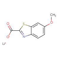 Chemical structure of lithium(1+) 6-methoxy-1,3-benzothiazole-2-carboxylate - CSSB02516457226