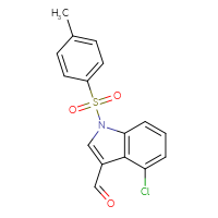 Chemical structure of 4-chloro-1-(4-methylbenzenesulfonyl)-1H-indole-3-carbaldehyde - CSSB21332060614
