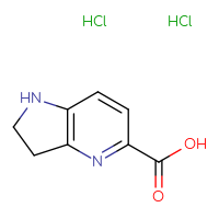 Chemical structure of 1H,2H,3H-pyrrolo[3,2-b]pyridine-5-carboxylic acid dihydrochloride - CSSB21043413375