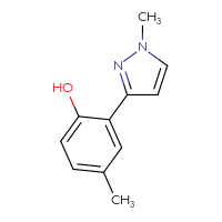 Chemical structure of 4-methyl-2-(1-methyl-1H-pyrazol-3-yl)phenol - CSSB00013052986