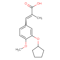 Chemical structure of 3-[3-(cyclopentyloxy)-4-methoxyphenyl]-2-methylprop-2-enoic acid - CSSB00150703174