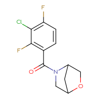 Chemical structure of 5-(3-chloro-2,4-difluorobenzoyl)-2-oxa-5-azabicyclo[2.2.1]heptane - CSSB06474383208