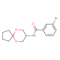 Chemical structure of 3-bromo-N-{6,10-dioxaspiro[4.5]decan-8-yl}benzamide - CSSB03537886834