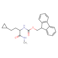 Chemical structure of (9H-fluoren-9-yl)methyl N-[3-cyclopropyl-1-(methylcarbamoyl)propyl]carbamate - CSSB21043412452