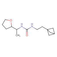 Chemical structure of 3-(2-{bicyclo[1.1.1]pentan-1-yl}ethyl)-1-[1-(oxolan-2-yl)ethyl]urea - CSSB06799600071