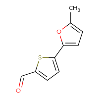 Chemical structure of 5-(5-methylfuran-2-yl)thiophene-2-carbaldehyde - CSSB00102720756