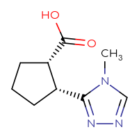 Chemical structure of (1S,2R)-2-(4-methyl-4H-1,2,4-triazol-3-yl)cyclopentane-1-carboxylic acid - CSSB02495365727