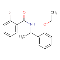 Chemical structure of 2-bromo-N-[1-(2-ethoxyphenyl)ethyl]benzamide - CSSB00910284909