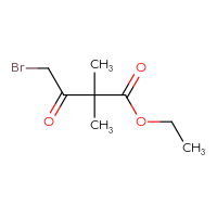 Chemical structure of ethyl 4-bromo-2,2-dimethyl-3-oxobutanoate - CSSB00000699848
