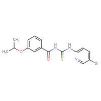 Chemical structure of 1-(5-bromopyridin-2-yl)-3-[3-(propan-2-yloxy)benzoyl]thiourea - CSSB00121603348