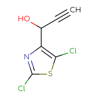 Chemical structure of 1-(2,5-dichloro-1,3-thiazol-4-yl)prop-2-yn-1-ol - CSSB21246458748