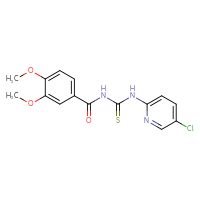 Chemical structure of 1-(5-chloropyridin-2-yl)-3-(3,4-dimethoxybenzoyl)thiourea - CSSB00121706533
