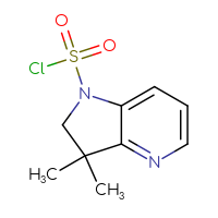 Chemical structure of 3,3-dimethyl-1H,2H,3H-pyrrolo[3,2-b]pyridine-1-sulfonyl chloride - CSSB06603583072