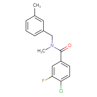 Chemical structure of 4-chloro-3-fluoro-N-methyl-N-[(3-methylphenyl)methyl]benzamide - CSSB02035226437