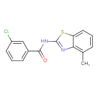 Chemical structure of 3-chloro-N-(4-methyl-1,3-benzothiazol-2-yl)benzamide - CSSB00028002466