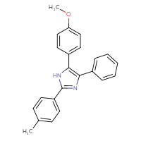 Chemical structure of 5-(4-methoxyphenyl)-2-(4-methylphenyl)-4-phenyl-1H-imidazole - CSSB00121712363