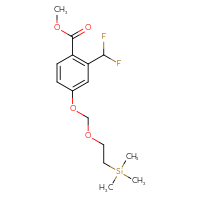 Chemical structure of methyl 2-(difluoromethyl)-4-{[2-(trimethylsilyl)ethoxy]methoxy}benzoate - CSSB21432566010