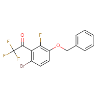 Chemical structure of 1-[3-(benzyloxy)-6-bromo-2-fluorophenyl]-2,2,2-trifluoroethan-1-one - CSSB14924107483