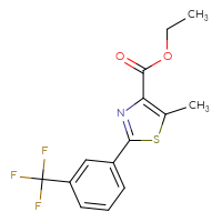 Chemical structure of ethyl 5-methyl-2-[3-(trifluoromethyl)phenyl]-1,3-thiazole-4-carboxylate - CSSB06585524042