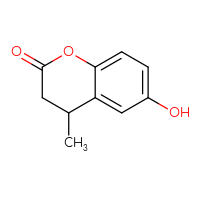 Chemical structure of 6-hydroxy-4-methyl-3,4-dihydro-2H-1-benzopyran-2-one - CSSB00010672746