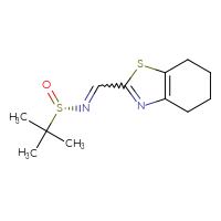 Chemical structure of (S)-2-methyl-N-[(4,5,6,7-tetrahydro-1,3-benzothiazol-2-yl)methylidene]propane-2-sulfinamide - CSSB21332841461