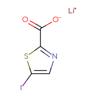 Chemical structure of lithium(1+) 5-iodo-1,3-thiazole-2-carboxylate - CSSB06744500008