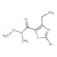Chemical structure of 2-bromo-4-ethyl-N-methoxy-N-methyl-1,3-thiazole-5-carboxamide - CSSB03551747171