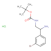 Chemical structure of tert-butyl N-[2-amino-2-(3-bromophenyl)ethyl]carbamate hydrochloride - CSSB06645152165