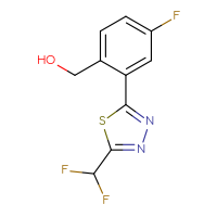 Chemical structure of {2-[5-(difluoromethyl)-1,3,4-thiadiazol-2-yl]-4-fluorophenyl}methanol - CSSB02327167633