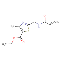 Chemical structure of ethyl 4-methyl-2-[(prop-2-enamido)methyl]-1,3-thiazole-5-carboxylate - CSSB00160465201