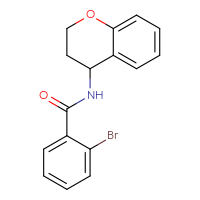 Chemical structure of 2-bromo-N-(3,4-dihydro-2H-1-benzopyran-4-yl)benzamide - CSSB00026431422