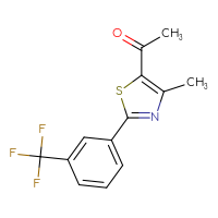 Chemical structure of 1-{4-methyl-2-[3-(trifluoromethyl)phenyl]-1,3-thiazol-5-yl}ethan-1-one - CSSB00000856952