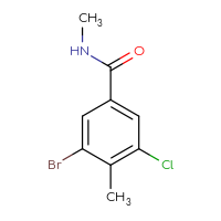 Chemical structure of 3-bromo-5-chloro-N,4-dimethylbenzamide - CSSB00153924778