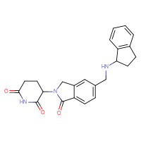 Chemical structure of 3-(5-{[(2,3-dihydro-1H-inden-1-yl)amino]methyl}-1-oxo-2,3-dihydro-1H-isoindol-2-yl)piperidine-2,6-dione - CSSB06700997752