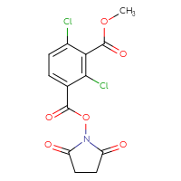 Chemical structure of 1-(2,5-dioxopyrrolidin-1-yl) 3-methyl 2,4-dichlorobenzene-1,3-dicarboxylate - CSSB20269534941
