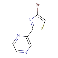 Chemical structure of 2-(4-bromo-1,3-thiazol-2-yl)pyrazine - CSSB00012563164
