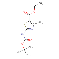 Chemical structure of ethyl 2-{[(tert-butoxy)carbonyl]amino}-4-methyl-1,3-thiazole-5-carboxylate - CSSB00010253753