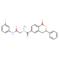 Chemical structure of N-(3-fluorophenyl)-2-[N-methyl-1-(1-oxo-3-phenyl-3,4-dihydro-1H-2-benzopyran-6-yl)formamido]acetamide - CSSB00025778787