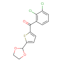 Chemical structure of 2-[5-(2,3-dichlorobenzoyl)thiophen-2-yl]-1,3-dioxolane - CSSB00020569011