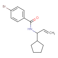 Chemical structure of 4-bromo-N-(1-cyclopentylprop-2-en-1-yl)benzamide - CSSB15014114328