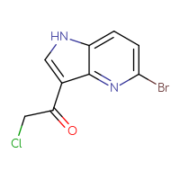 Chemical structure of 1-{5-bromo-1H-pyrrolo[3,2-b]pyridin-3-yl}-2-chloroethan-1-one - CSSB14900486900