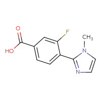 Chemical structure of 3-fluoro-4-(1-methyl-1H-imidazol-2-yl)benzoic acid - CSSB00011961880