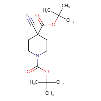 Chemical structure of 1,4-di-tert-butyl 4-cyanopiperidine-1,4-dicarboxylate - CSSB20621657044