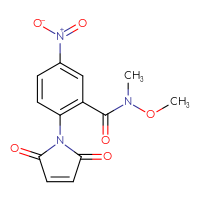 Chemical structure of 2-(2,5-dioxo-2,5-dihydro-1H-pyrrol-1-yl)-N-methoxy-N-methyl-5-nitrobenzamide - CSSB21224767675