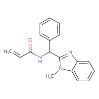 Chemical structure of N-[(1-methyl-1H-1,3-benzodiazol-2-yl)(phenyl)methyl]prop-2-enamide - CSSB02077547457