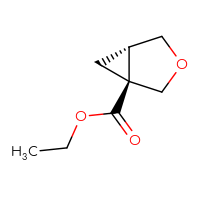 Chemical structure of ethyl (1S,5S)-3-oxabicyclo[3.1.0]hexane-1-carboxylate - CSSB06358892176