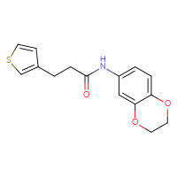 Chemical structure of N-(2,3-dihydro-1,4-benzodioxin-6-yl)-3-(thiophen-3-yl)propanamide - CSSB00025928166